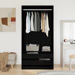 vidaXL Armoire en Chêne Noir - 100 x 50 x 200 cm - En bois d'ingénierie
