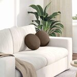 vidaXL Coussins de siège 2 Pièces Marron Ø30 x 13 cm tissu