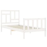 vidaXL Cadre de lit avec tête de lit blanc 90x200 cm bois massif