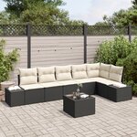 vidaXL Ensemble de canapé de jardin 6 pièces avec coussins Brown Poly Rattan