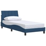vidaXL Cadre de lit sans matelas Hanko bleu 90x200 cm tissu