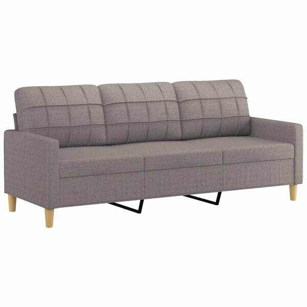 vidaXL Canapé à 3 places Taupe 180 cm Tissu
