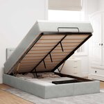 vidaXL Lit ottoman avec matelas gris clair 120x190 cm velours