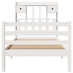 vidaXL Lit bibliothèque sans matelas blanc 90x200cm bois de pin massif