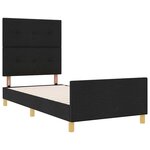 vidaXL Cadre de lit avec tête de lit Noir 90 x 190 cm tissu