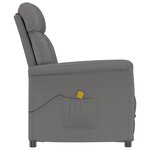 Fauteuil de massage vidaXL en tissu microfibre gris foncé