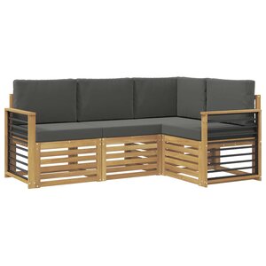 vidaXL Ensemble de canapés d'extérieur 4 pc Blanc et anthracite