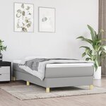vidaXL Sommier à lattes de lit avec matelas Gris clair 100x200cm Tissu