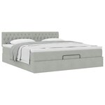 VidaXL Cadre de lit ottoman avec matelas gris clair 160x200 cm velours