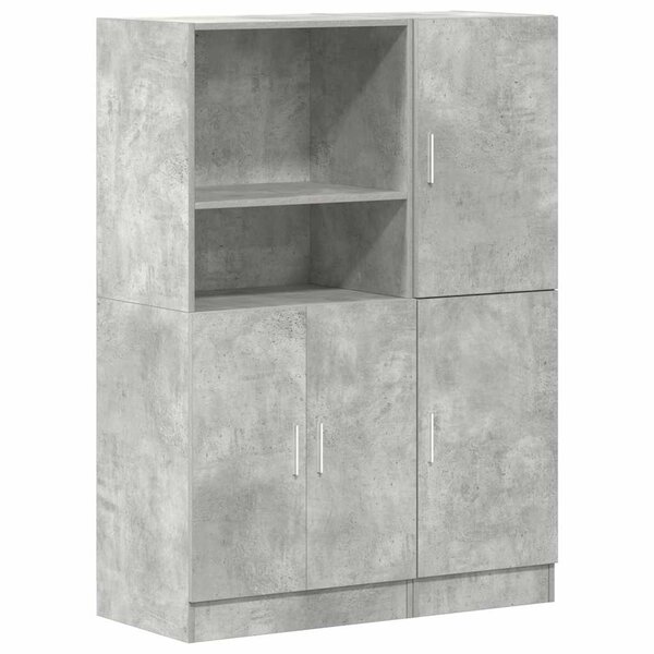 vidaXL Ensemble d'armoires de cuisine 2 Pièces gris béton bois ingénierie