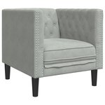 vidaXL Ensemble de canapé Chesterfield et traversins 3 Pièces gris clair