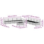 vidaXL Ensemble de canapés d'extérieur 9 pc Naturel