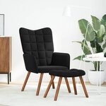 vidaXL Chaise de relaxation avec tabouret Noir Velours