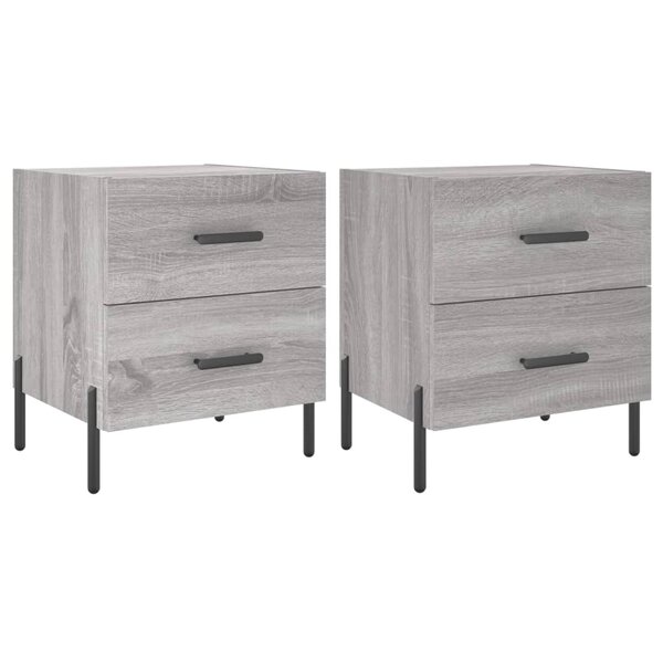 vidaXL Tables de chevet 2 Pièces sonoma gris 40x35x47 5 cm