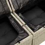 vidaXL Salon de jardin 5 Pièces avec coussins gris clair résine tressée
