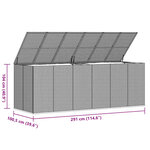 vidaXL Boîte à coussins de jardin Résine tressée 291x100 5x104 cm Gris