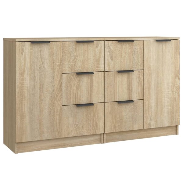 vidaXL Buffets 2 Pièces Chêne sonoma 60x30x70 cm Bois d'ingénierie