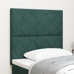 vidaXL Tête de lit en velours vert foncé avec design en blocs de diamant  90 cm