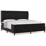 vidaXL Lit à ressorts avec matelas Noir 200 x 200 cm Velours