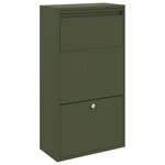 vidaXL Boîte de dépôt de colis Vert olive 44 x 22 x 82 cm Acier