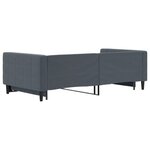 vidaXL Lit de jour avec gigogne sans matelas gris foncé 100x200 cm