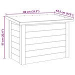 vidaXL Boîte de Rangement Marron 80 x 44.5 x 57.5 cm Pin imprégné