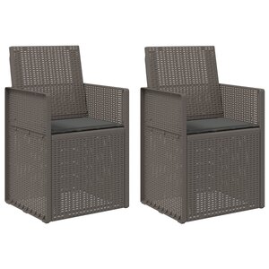 vidaXL Chaises de jardin salle à manger 2 Pièces Gris clair et anthracite