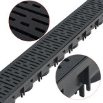 vidaXL Caniveau de drainage 2 Pièces Plastique 2 m