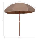 vidaXL Parasol de jardin avec mât en acier 300 cm Taupe