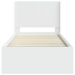 vidaXL Cadre de lit avec rangement et tête de lit Blanc 90 x 190 cm