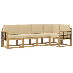 vidaXL Ensemble de canapés d'extérieur 5 pc Blanc et Beige