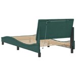vidaXL Cadre de lit avec LED sans matelas vert foncé 100x200cm velours