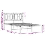 vidaXL Cadre de lit métal sans matelas et tête de lit blanc 120x200 cm