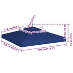 vidaXL Recouvrement de remplacement d'auvent 310 g/m² 3x3 m Bleu foncé