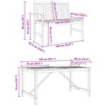 vidaXL Ensemble de salle à manger pour jardin 3 Pièces Marron
