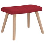 vidaXL Chaise à bascule avec tabouret Rouge bordeaux Tissu