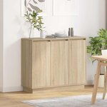 Buffet vidaXL LED Chêne Sonoma 90x32x75 cm en bois d'ingénierie