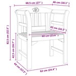 vidaXL banc Finition à l'huile naturelle 68 5 x 46 x 82 5 cm