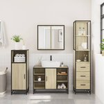 vidaXL Ensemble de meubles de salle de bain 3 Pièces chêne sonoma