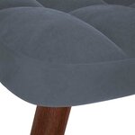 vidaXL Chaise de relaxation avec tabouret Gris foncé Velours