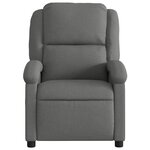 vidaXL Fauteuil inclinable de massage en tissu gris foncé