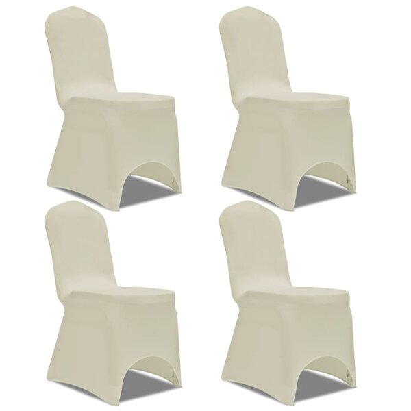 vidaXL Housse de chaise extensible 4 Pièces crème