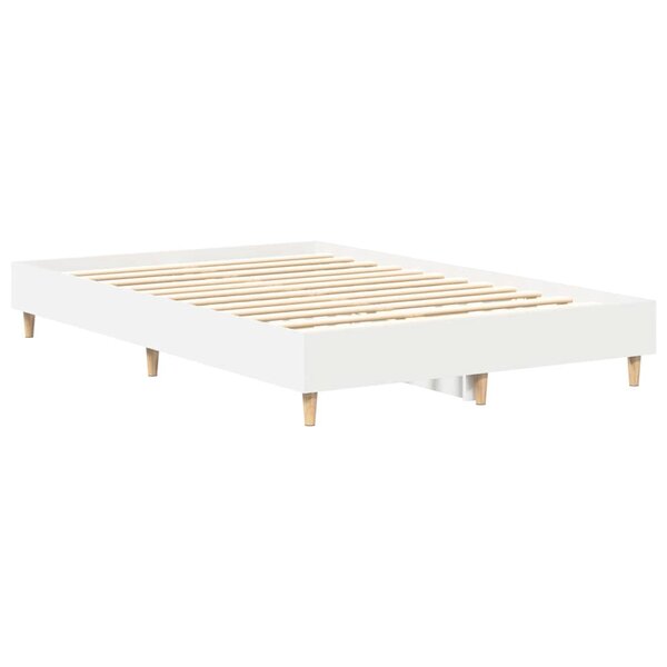 vidaXL Cadre de lit Blanc 137 x 190 cm Bois d'ingénierie
