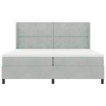 vidaXL Lit à ressorts avec tête de lit Gris clair 200 x 200 cm Velours