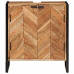 vidaXL Armoire de salle de bain bois massif d'acacia et fer