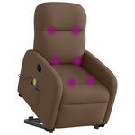 vidaXL Fauteuil inclinable de massage électrique Marron Tissu
