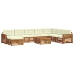 vidaXL Ensemble de canapés d'extérieur 9 pc Naturel et Crème