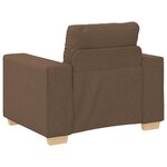 Canapé 3 places avec coussins en tissu marron