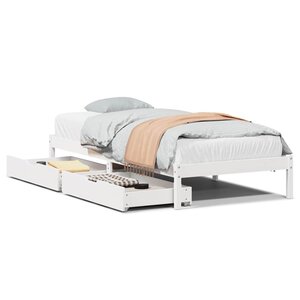 vidaXL Cadre de lit sans matelas blanc 100x200 cm bois de pin massif