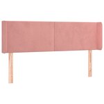 vidaXL Tête de lit avec oreilles Rose 147x16x78/88 cm Velours